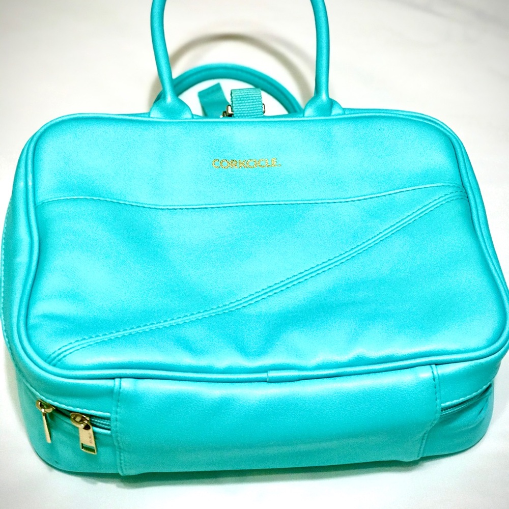 Lunch Tote Bag Turquoise pleather by Corkcicle